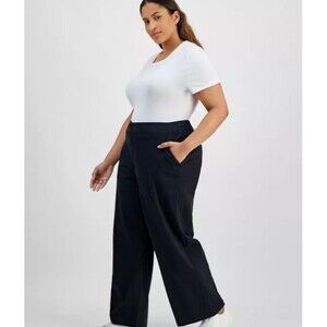 Celebrity Pink Plus Size Wide‑Leg Twill Pants Olive Green 3X NWT